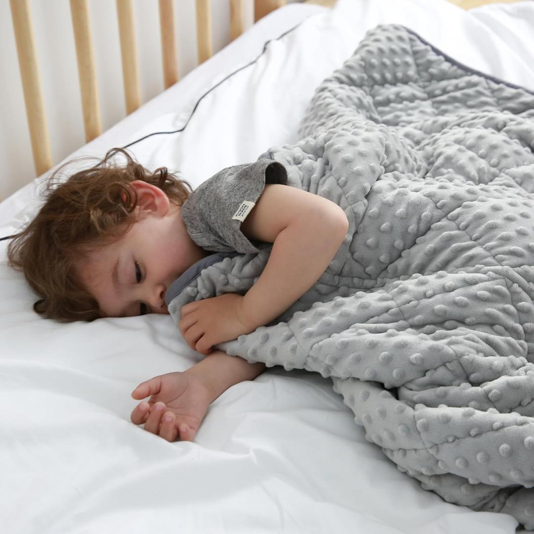 MAXTID Weighted Blanket for Kids 5lbs 36"x48" Cotton Kids Blanket for Boys & Girls Weighted Throw Blanket Children Bedding Gifts for 3 4 5 6 7 8+ Year Old Kid Small Weighted Comfort Blankets (Grey)