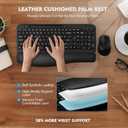 Wireless Keyboard and Mouse Combo, Wave Keys Full-Sized Ergonomic Keyboard with Cushioned Plam Rest, Phone Holder, Comfortable Natural Typing, 2.4G Cordless Set for Computer, Laptop, PC, Mac, Windows