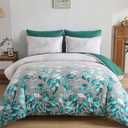 Anibedding 7 Pieces Teal Green King Comforter Set for All Season