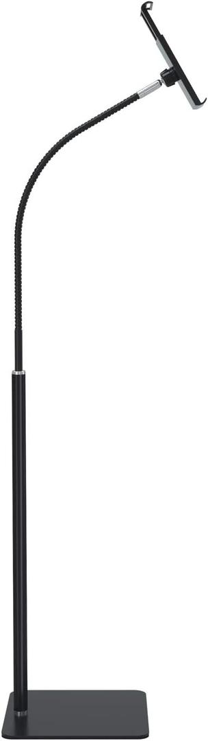 Tablet Floor Stand with Flexible Gooseneck and Stable Aluminum Base Suitable for 3.5 - 10.6 Smart Phone & Tablet Black