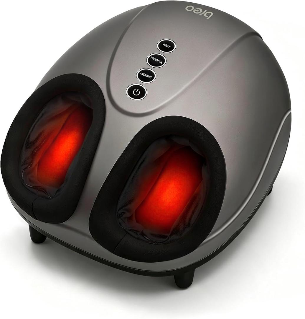 Breo Foot Massager with Heat, 360°Deep Kneading,Pain Relief