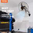 VEVOR 18 inch Wall Mount Fan Oscillating, 3-speed High Velocity Max. 4000 CFM Industrial Wall Fan for Indoor, Commercial, Residential, Warehouse, Greenhouse, Workshop, Basement, Black, ETL Listed