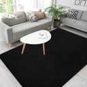 Soft Rugs for Living Room 4x6 Black, Minimalist Area Rug for Bedroom Nursery Dining Table Dorm, Throw Rugs for Men Boys Girls Kids Room Indoor Floor Carpets