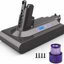 YABER 6000mAh V10 Battery Replacement 25.2V Battery for Dyson Cyclone V10 Animal V10 Absolute V10 Motorhead V10 Fluffy V10 Total Clean SV12 Cordless Stick Vacuum Cleaner with V10 Filter