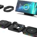 Magnetic Wireless Charger for Samsung, 3 in 1 Charging Station for Samsung Galaxy S25 Ultra/S24 Ultra, Magnetic Foldable Charger for Travel, Wireless Charging Pad for Galaxy Watch 7/Ultra/Buds 3/3 Pro (black)