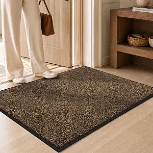 Mibao Super Absorbent Front Door Mat, 60" x 36", Non-Slip Washable Indoor Doormats, Low Profile Entryway Rug Outdoor, Dirt Resistant Welcome Mats for Front and Back Door Entrance, Brown