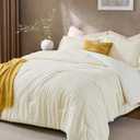 JOLLYVOGUE Queen Comforter Set, Boho Tufted 3-Piece Bedding Set, Ivory