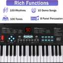 61 Keys Piano Keyboard, Electronic Digital Piano with Built-in Speaker Microphone, Portable Keyboard Gift Teaching for Beginners, Electric Piano for Kids, Birthday Gift for Children