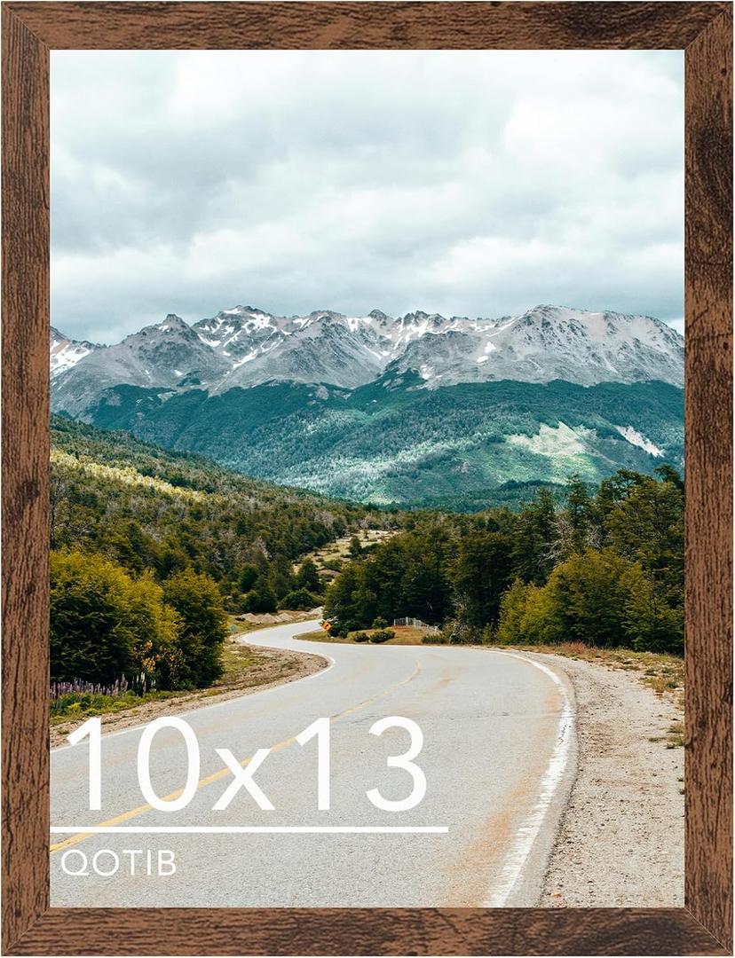 10x13 Picture Frame Deep Brown for Wall Hanging, Wood 10 x 13 Frame Photo Frame for Wall Horizontally or Vertically, Deep Brown, 1 Pack