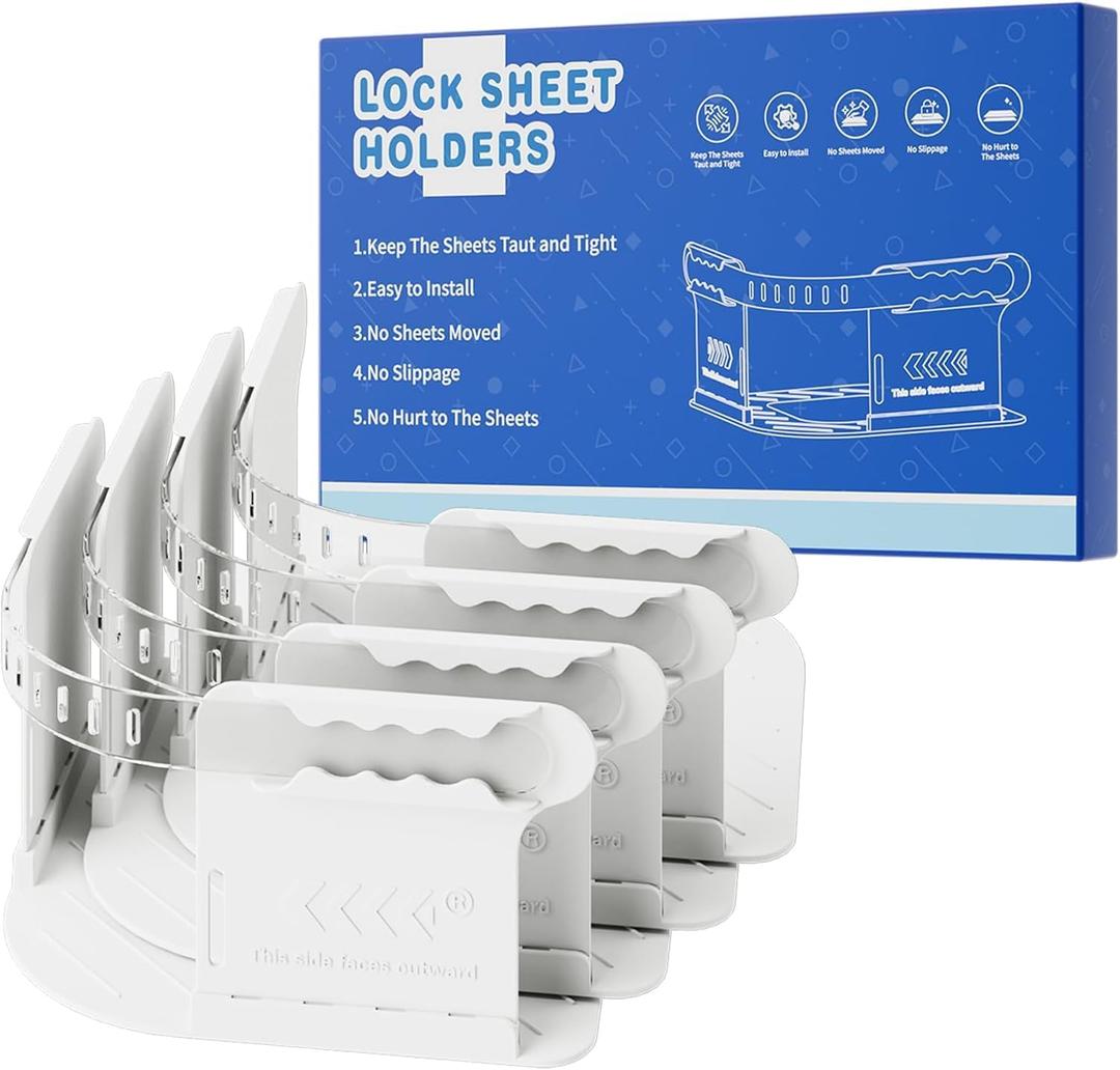 Lock Sheet Holders Keep Sheets Tight Heavy Duty Bed Sheet Holder Corner Fitted Sheet Straps Fit All Mattress Size Easy Installation