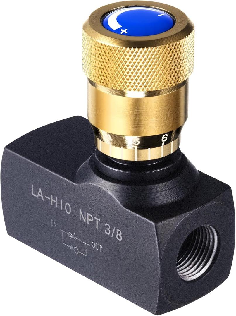 Pelopy 3/8 Inch Npt Ports Hydraulic Flow Control Needle Valve Single Direction Carbon Steel Hydraulic