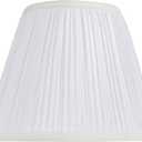 Aspen Creative 32006A Transitional Hardback Empire Shape Spider Construction Lamp Shade in Pleated White, 9" wide (5" x 9" x 7")