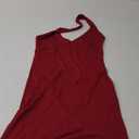 Bodycon Halter Mini Dresses for Women Removable Padded Going Out Club Backless V Neck Summer Cocktail Party Outfit M, Red