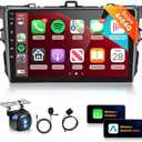 Podofo 8Core 4G 64G for Toyota Corolla 2009-2013 Car Radio Stereo with 9 inch 1280x720P IPS Touchscreen Wireless CarPlay Android Auto DSP/46 EQ Bluetooth 5.0 FM WiFi Backup Camera 59 UIs MirrorLink