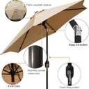 Blissun 7.5 ft Patio Umbrella, Yard Umbrella, Outdoor Market Umbrella with Push Button Tilt Crank (Tan)
