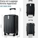 Hanke 20 Inch Carry On Luggage Hard Shell Suitcases with Wheels Luggage Suitcase Travel Luggage for Women Men Rolling Luggage Bags for Business Trip Weekender-Black