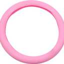 uxcell Auto Universal 32cm Dia Pink Elastic Silicone Anti-Slip Steering Wheel Cover Sweatproof Protector Easy Installation for Car Suvs Trucks