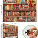 1000 Piece Puzzles for Adults Clearance, Heroes and The Circus Bookshelf House Puzzle for Adults, Challenge Art Jigsaw Puzzles, for Gift Birthday Party Games Family, 27.5X19.7 in Dust Free Puzzle