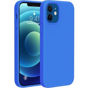 Miracase Compatible with iPhone 12 Case and iPhone 12 Pro Case, Liquid Silicone Gel Rubber Full Body Protection Shockproof Drop Protection Phone Case for iPhone 12/12 Pro 6.1 inch, Mediterranean Blue