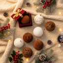 Suzile 12 Pcs Large Velvet Christmas Ball Ornaments, 4 Inch Brown & White Flocked Christmas Tree Ornament Shatterproof Hanging Xmas Ball Bulbs for 2025 Xmas Tree Home Decorations