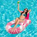 Pool Floats for Adults,Large Inflatable Pool Lounger,Pool Floats Chairs Tanning Bed for Swimming Pool,Party with Cup Holders,Backtest,Foodrest (red)