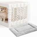 KindTail PAWD Collapsible Dog Crate with Washable Bed, for Pets Between 15 and 25 lbs, Such as French Bulldog, Maltese, Pomeranian, Portable Indoor Kennel, 26 L x 20 W x 21 H, 14 LB, Medium White