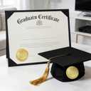 2 x Anwyll 2In Graduation Stickers 2026 - Gold Foil Embossed Grad Class of 2026 Stickers 100Pcs Graduation Envelope Seal Sticker Self-Adhesive Congrats Grad Hat Cap Sticker for Certificate Party Favors