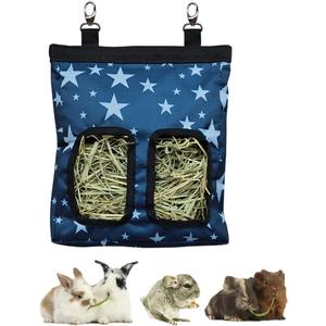 RIOUSSI Hanging Hay Feeder Bag for Guinea Pigs, Bunnies, Chinchillas. Stars (M - 13"x9"x2")