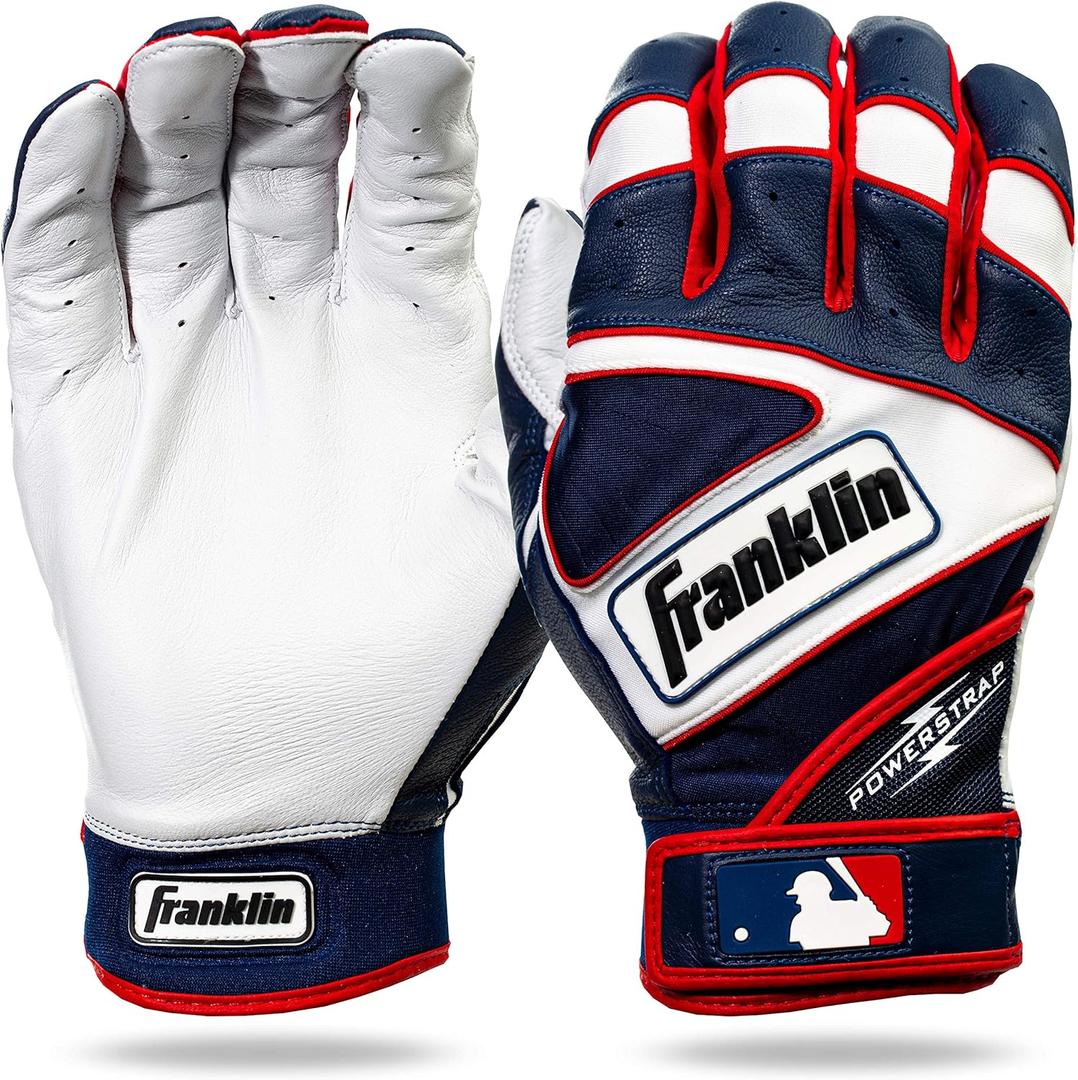 Franklin Sports MLB Baseball Gloves - Powerstrap Adult & Youth Batting Gloves for Men, Women, Boys & Girls