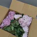50 PCS Purple Roses Artificial Flowers, Fake Roses with Stem Realistic Silk Roses for DIY Wedding Bouquets Table Centerpieces Arrangements Baby Shower Birthday Home Decor Valentine's Day Gift for Her