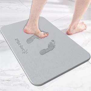 Bath Stone Mats Diatomaceous Earth Bath Mat Fast Water Drying Super Absorbent Diatomite Mat with Non-Slip for Bathroom Shower Floor,Kitchen Absorbent Pad,15.35x23.62inch,Light Grey,Hard 1-Pack