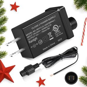 12VDC 9W 0.75A Class 2 Power Supply, LED Transformer Low Voltage Waterproof IP44, UL LED Driver, US Plug Inflatable Power Adapter for Christmas Tree String Light, Indoor/Outdoor Inflatables Decor