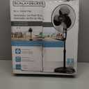 BLACK+DECKER 18-Inch Stand Fan with Pedestal Base, Height Adjustable Pedestal Fan with Remote and Touch Control Panel, Free Standing Fan with 90-Degree Oscillating and 3-Speed Settings, Black
