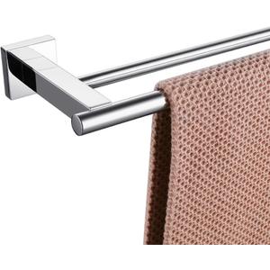 Miyili Bathroom Double Towel Bar 24-Inch Stainless Steel Bath Hand Towel Rack Wall Mount Polished Finish, A02C60B