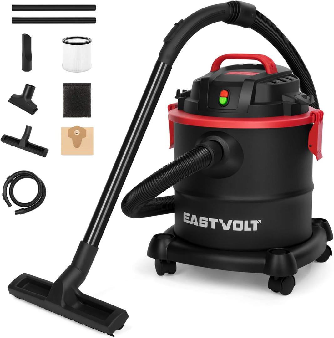Eastvolt Wet Dry Vacuum Cleaner, 5 Gallon 5.5 Peak HP 3 in 1 Blower, Hepa Filtration Dry Wet Suction for Home, Garage, Vehicle, Workshop (K-411F)
