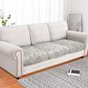 molasofa Leather Look Couch Cushion Covers, Stretch Sofa Cushion Covers for Sectional Armchair Loveseat Protector,Replacement Seat Cushion Slipcovers, Machine Washable (3 Cushion Sofa, Griege)