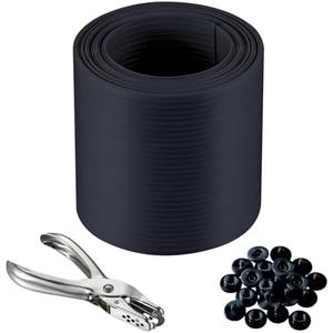 Trial Set, Interlocking Fence Privacy Strips, Privacy Fence, 6.5 Feet Fence Privacy Strips, (Includes 10 Clasps + One Hole Punch) Black, for Decks, Patios, Fences, Barbed Wire and More.