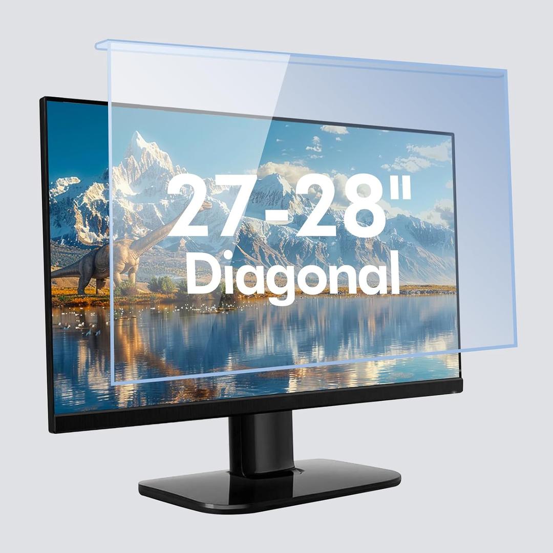 27-28 Inch Blue Light Filter for Computer Monitor, Computer Screen Blue Light Blocker Panel (24.8''x14.6'') for Widescreen Desktop LCD TV PC Monitor, HD Not Anti-Glare