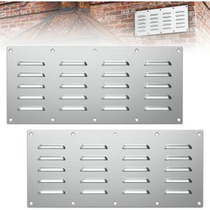2 Pack Stainless Steel Venting Panel for Grill Accessory Stainless Steel Vent Cover Grill Vent for Masonry Fire Pits and Outdoor Kitchen, 15" by 6-1/2"