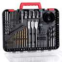 AVID POWER Drill Bit Set, Titanium Twist Brad Point Driver Bits, Drill and Screwdriver Bits Combo Kit with Case for Metal, Wood, Concrete and Masonry, 100 Pieces