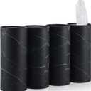 SINGARO Car Tissue Holder, 4 Pack Car Cup Holder Facial Tissues with Travel Tissue Bag, Quick and Convenient Flower Combination Car Tissue Box, Black (4 Canisters/200 Tissues) 