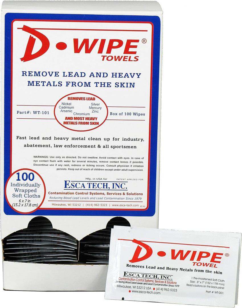 D-Wipe Towels by D-Lead, Dispenser with 100 Individually Wrapped Towels