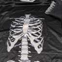 2 Pieces Skeleton Shirt Skeleton Rib Cage T-Shirt Skull Face Bandana Neck Gaiter Halloween Costume Shirt for Man (Large, Black)