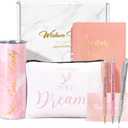 6 Pcs Boss Lady Gifts for Women Thank You Gifts for Women Employee Appreciation Gift 20 oz Boss Lady Tumbler Makeup Bag Leather Journal and Ballpoints Gift for Coworkers Female