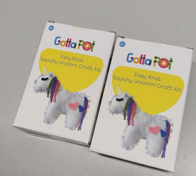 GOTTA POP EASY KNOT SQUISHY UNICORN CRAFT KIT pack of 2