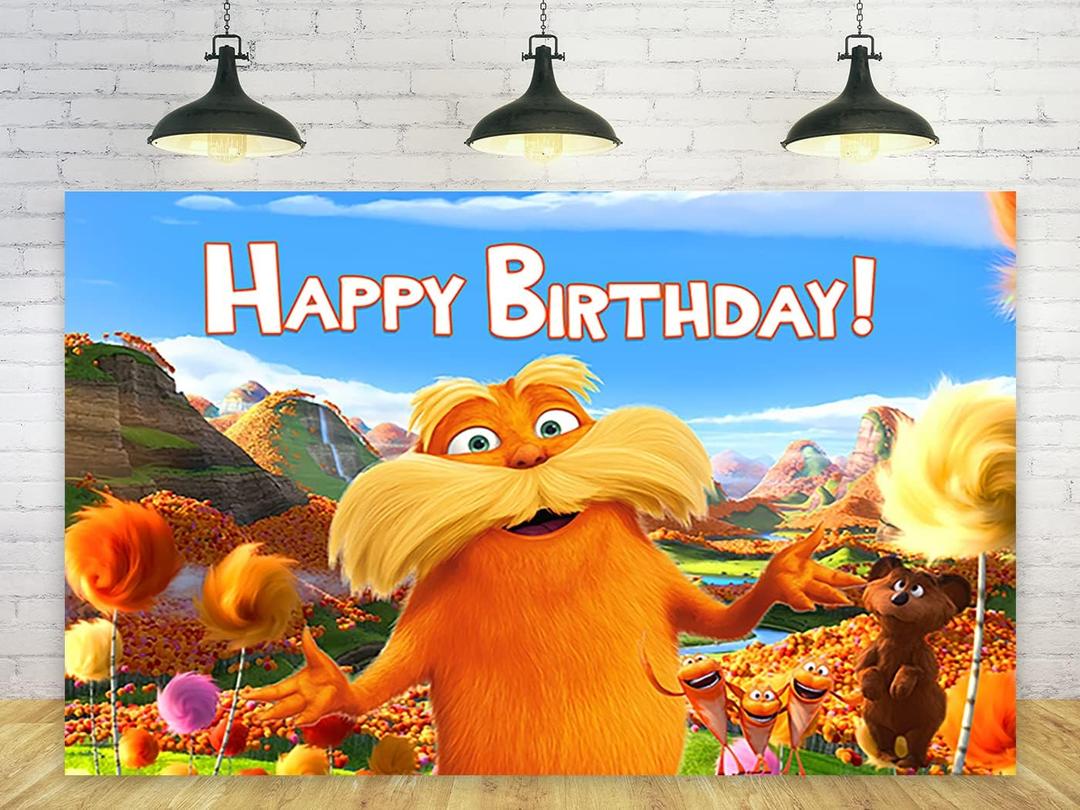 Backdrop Party Supplies Dr Seuss Birthday Theme Photo Background Banner for Birthday Party Caketable Decoration 5x3ft