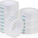 8 Rolls Easy Tear Transparent Tape Refills - Gift Wrapping Tape for Dispensers - Crystal Clear, Effortless Tear, Strong Adhesion - Invisible Tape 3/4 in x 1000 in for Office, School, Home