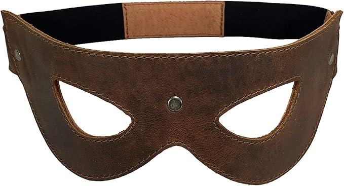 Hide & Play, Eye Mask, Masquerade Mask, Costume Party, Halloween, Great Accessory, Full Grain Leather, Handmade, Bourbon Brown