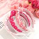 YanJie Headbands for Women Knotted Headband Love Heart Pink Hair Accessories for Girls Wide Red Hairband Non Slip Wide Hair Hoop Gifts