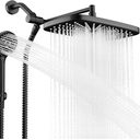 Seacity Wide Rain Shower Head With 5 Modes Handheld Showerheads, High Pressure Showerhead Combo with Extension Arm for Bathroom Accessories, Adjustable Shower Head with AntiClog Nozzles (Black)